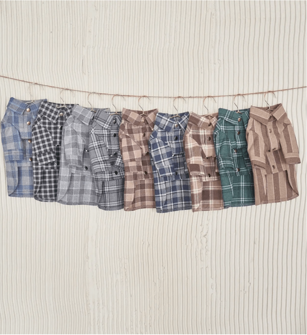 CHOUCHOU checkered shirt for dogs light blue