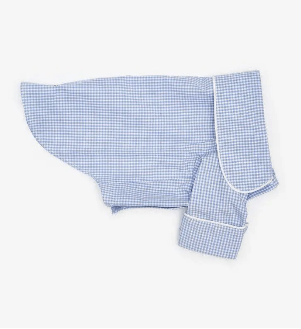 CHOUCHOU shirt with edging for dogs light blue