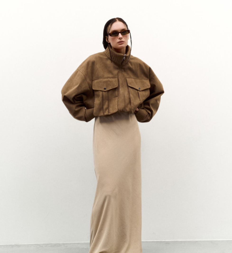C.ICON Eco suede bomber beige