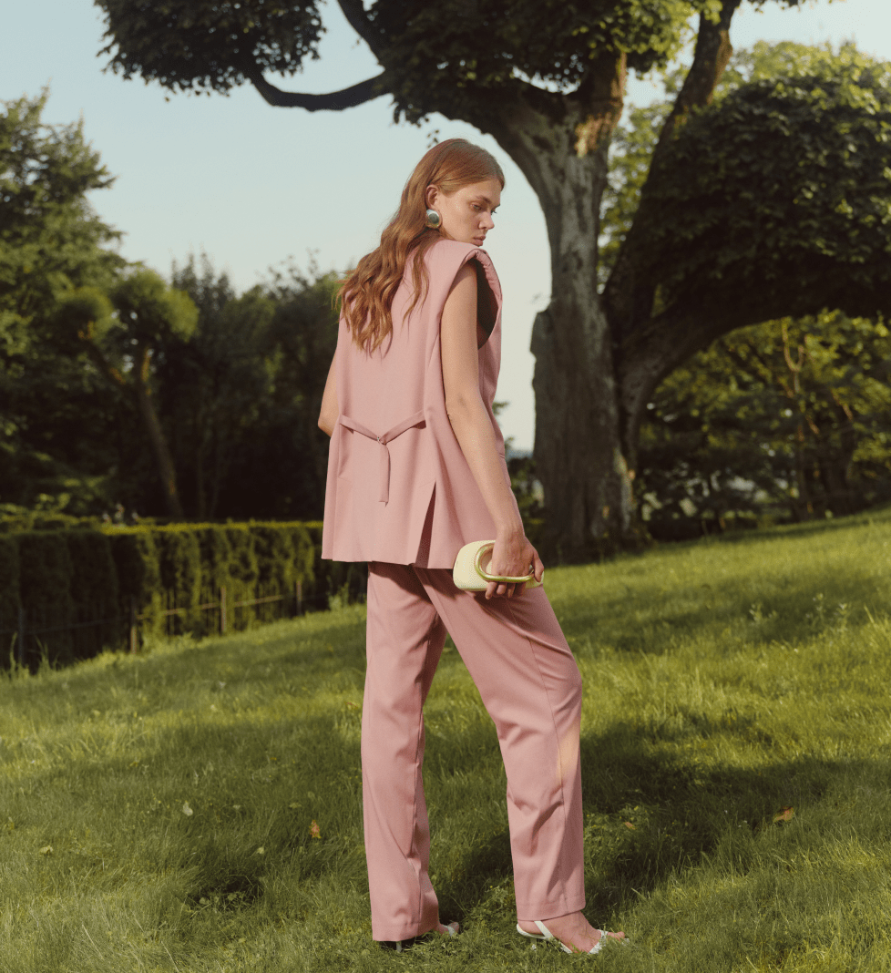 C.ICON Straight Trousers pink