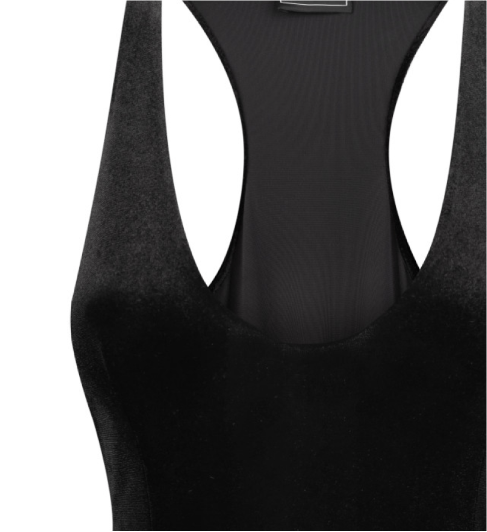 Макси-платье DOT BRAND велюровое black