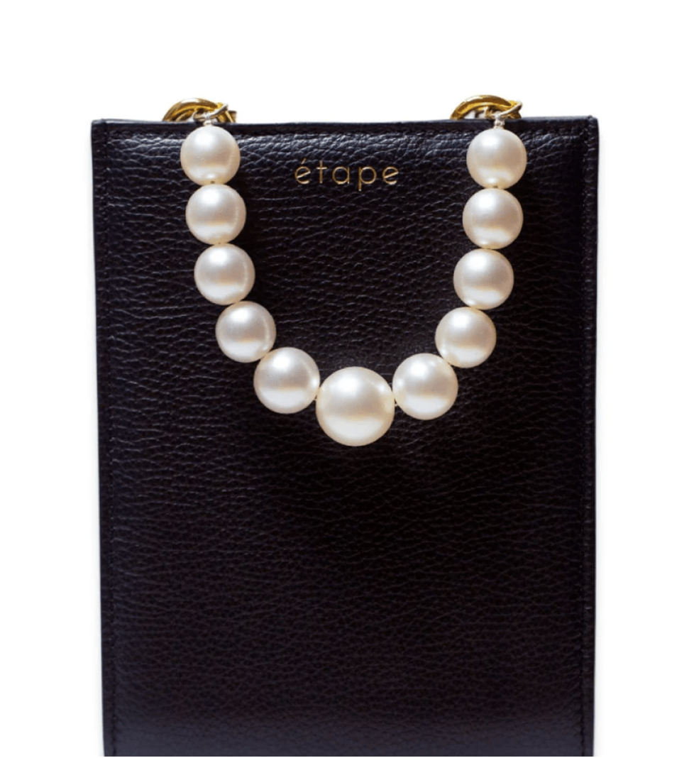 ETAPE Leather bag MIMI MAX Pearl Black