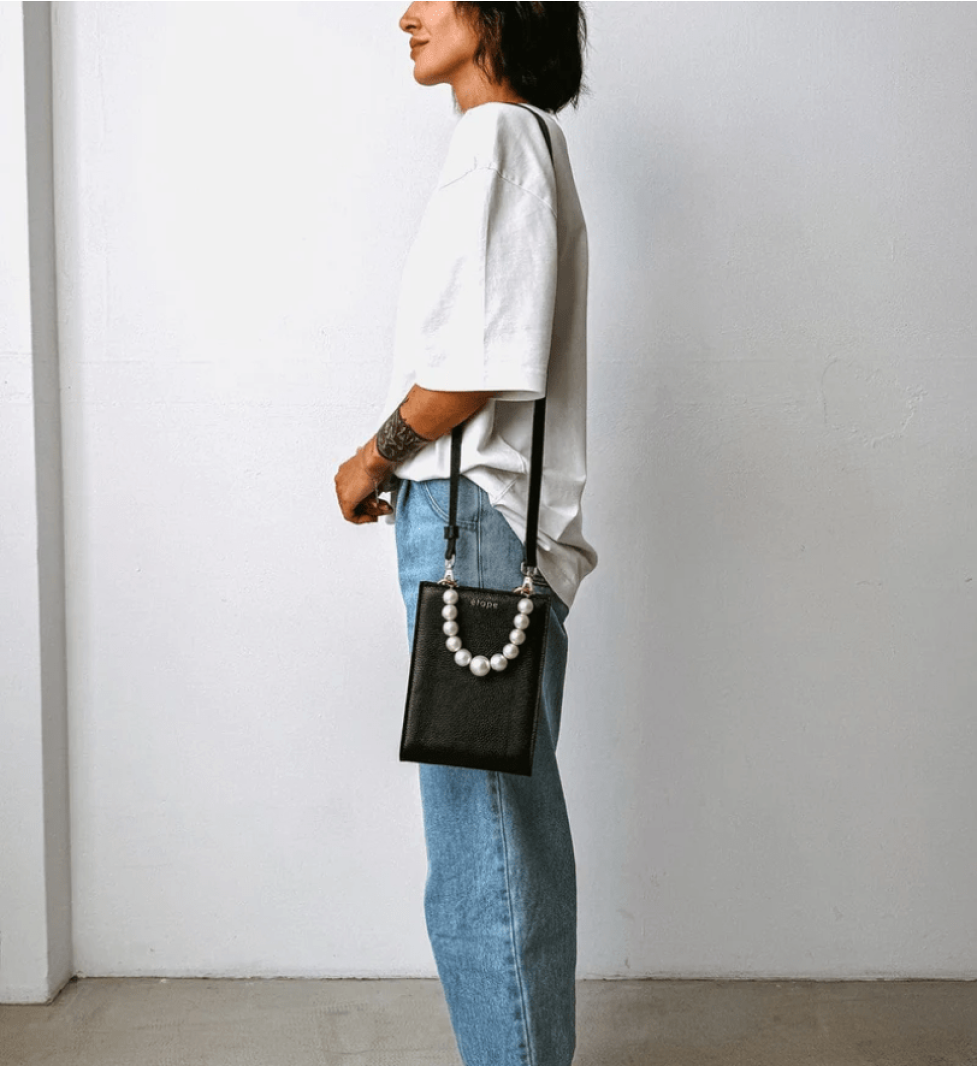 ETAPE Leather bag MIMI MAX Pearl Black