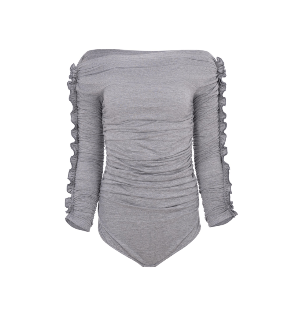 EVER and EVER Bodysuit with drapery grey