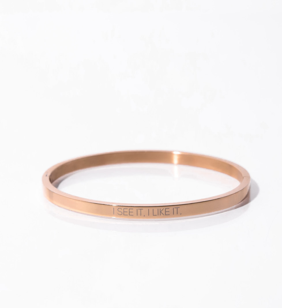 FEMI “I SEE IT, I LIKE IT, I WANT IT, I GOT IT”  bracelet 4 mm rose
