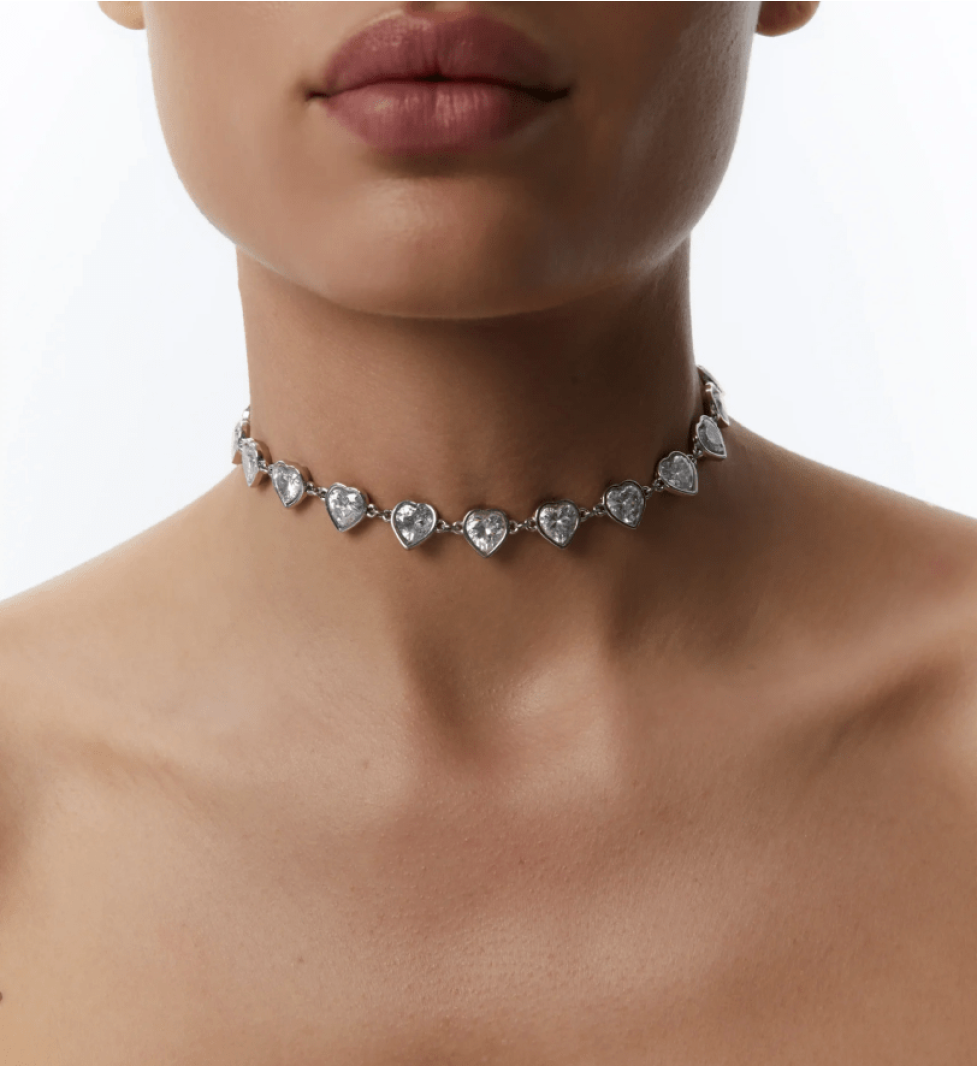 Grains De Verre Choker Cold Heart Silver