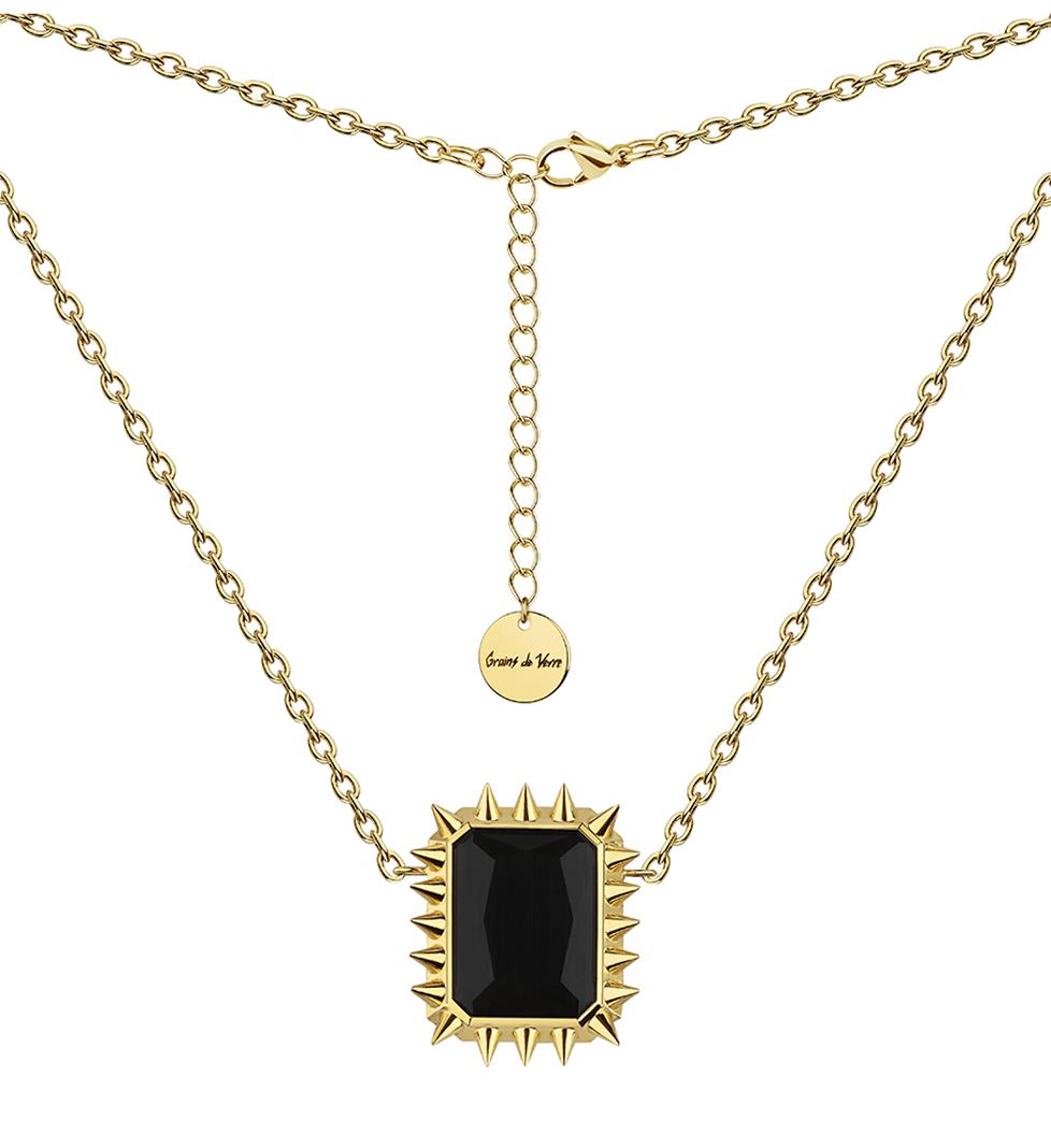 Grains De Verre "RUE CAMBON" Nacklace Gold Black