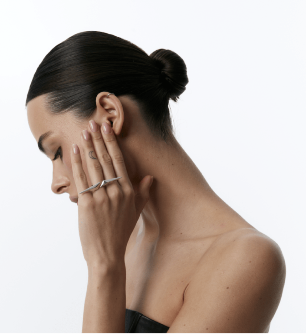 Grains De Verre "STILETTO" Ring Silver