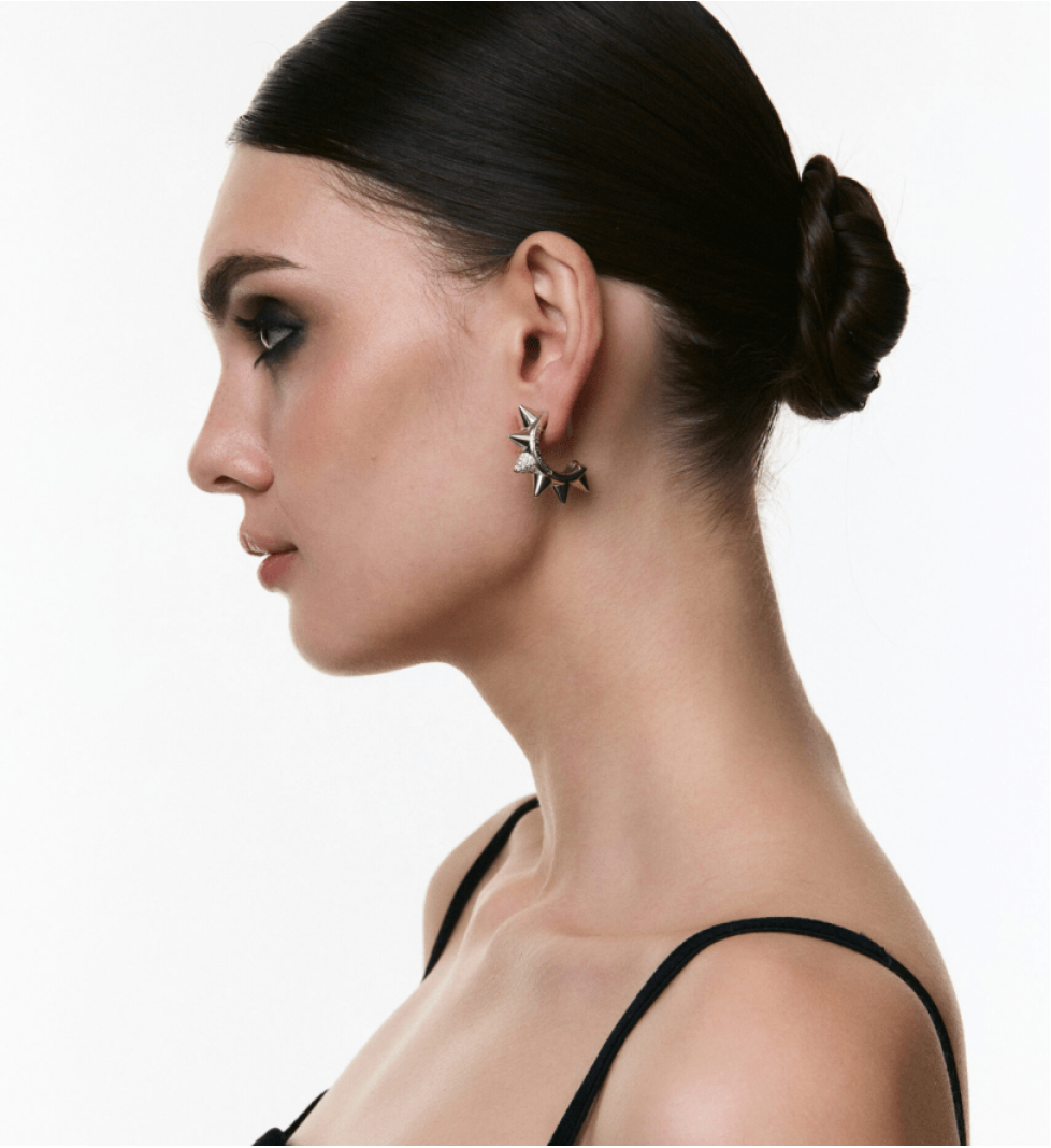 Grains De Verre “THE THORN” Earring Silver