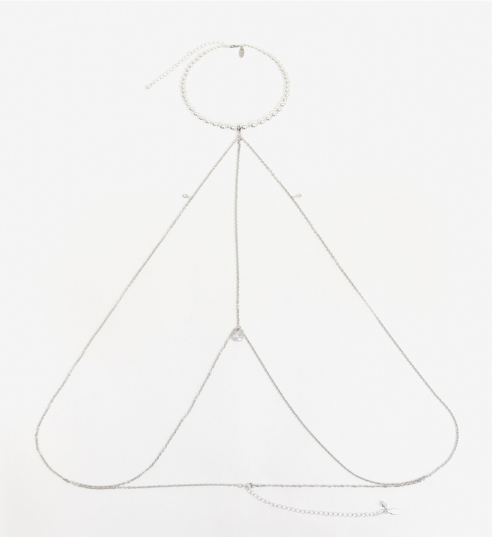 Grains De Verre Triangular Body-Chain Silver