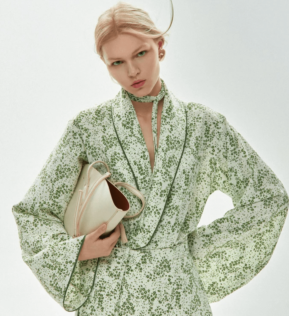 GURANDA Floral blouse green