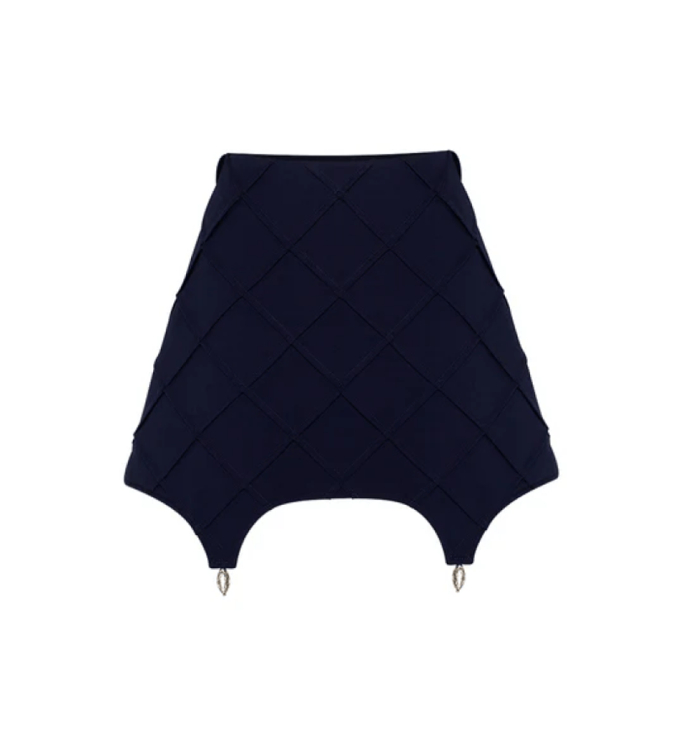 GURANDA Mini skirt with decorations navy blue