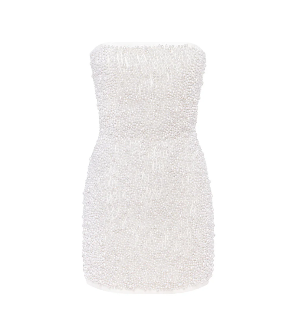 GURANDA Dress with pearls milk