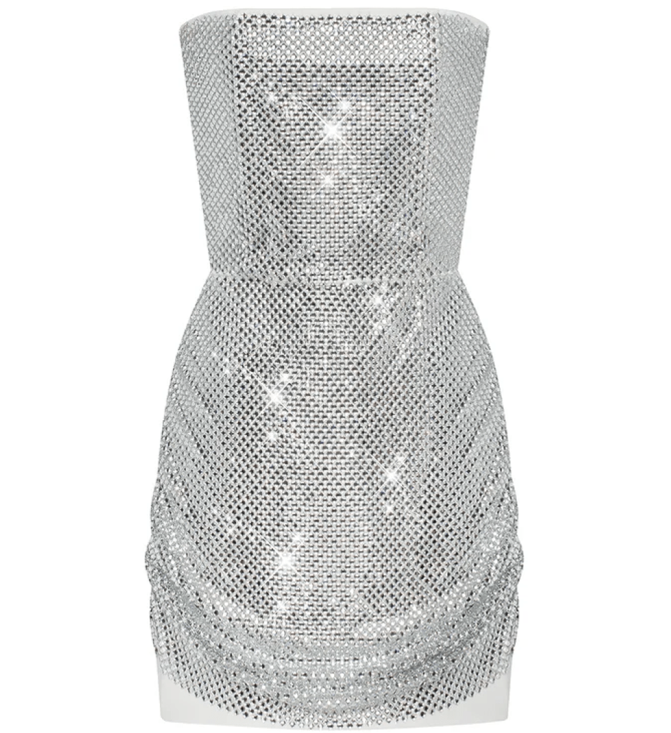 GURANDA Mini dress shiny silver