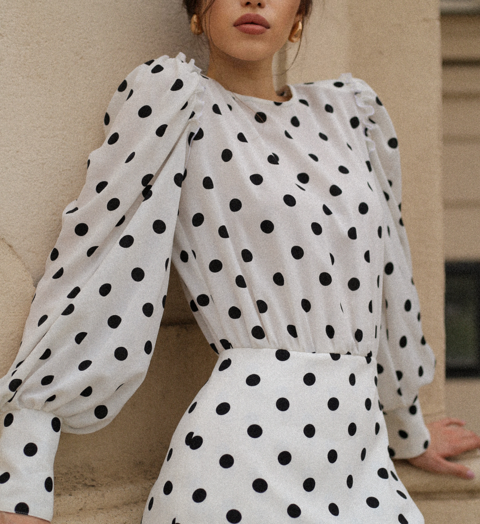 GURANDA Polka dot dress mini milk