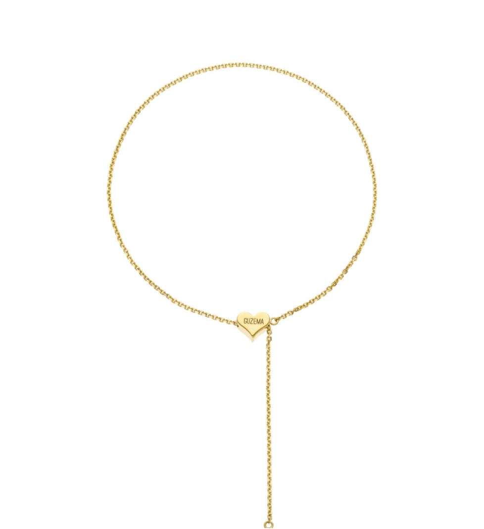 GUZEMA bracelet-transformer, heart on a chain Gold