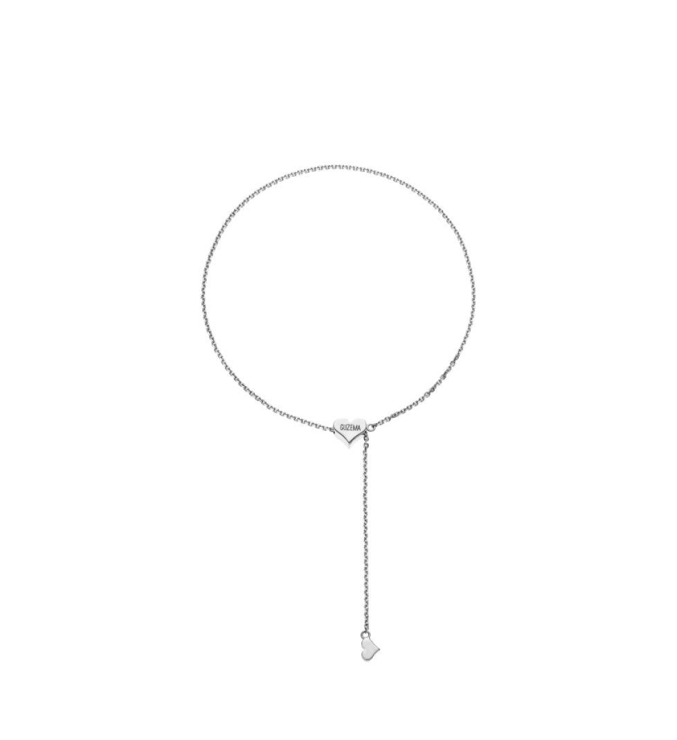 GUZEMA bracelet-transformer, heart on a chain White Gold