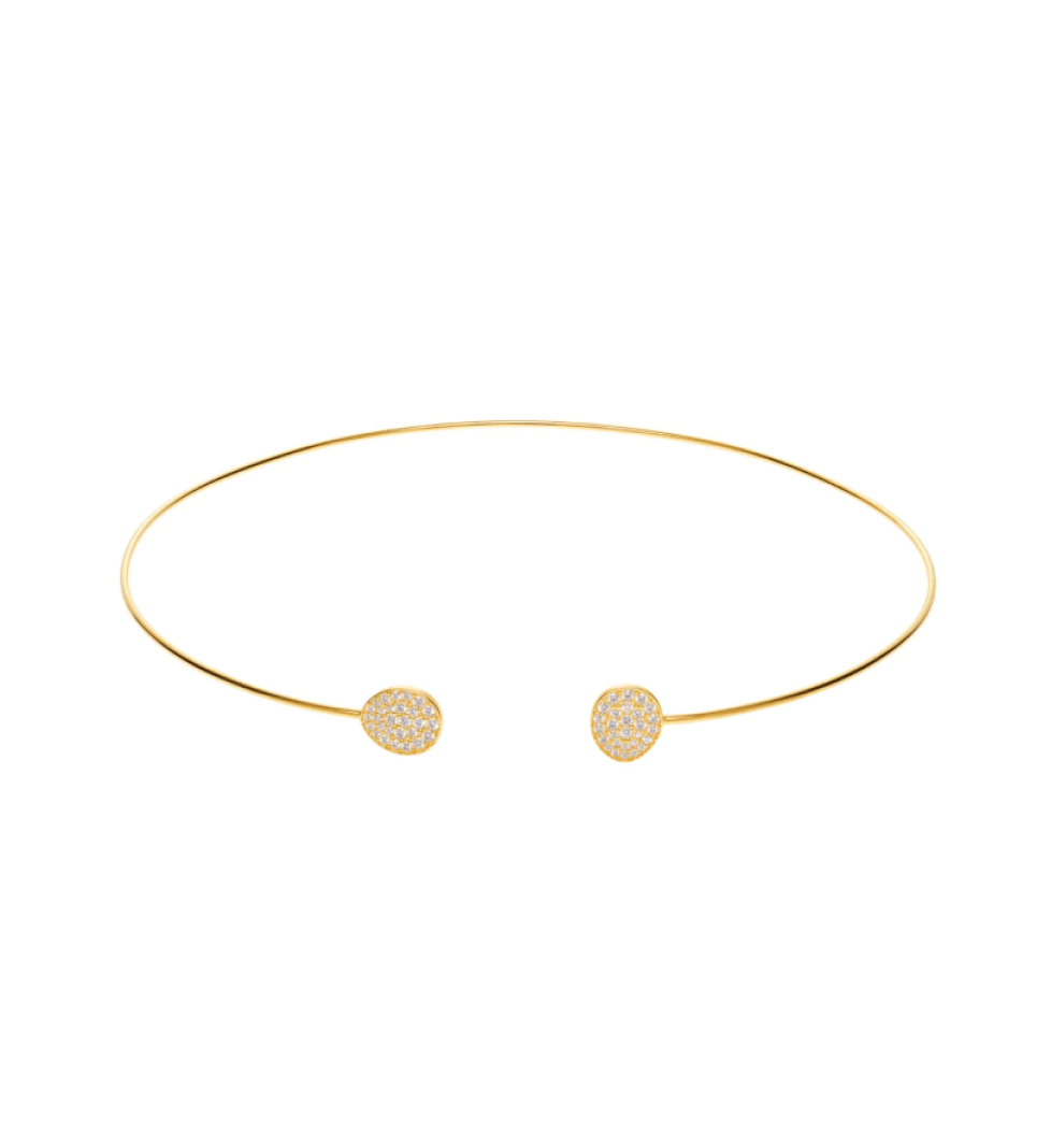 GUZEMA choker, clubs with diamonds Gold