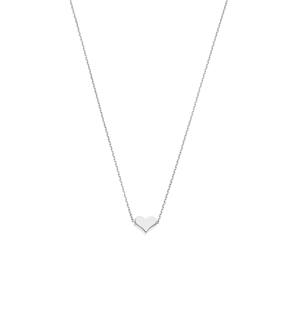 GUZEMA clasp necklace, heart White Gold