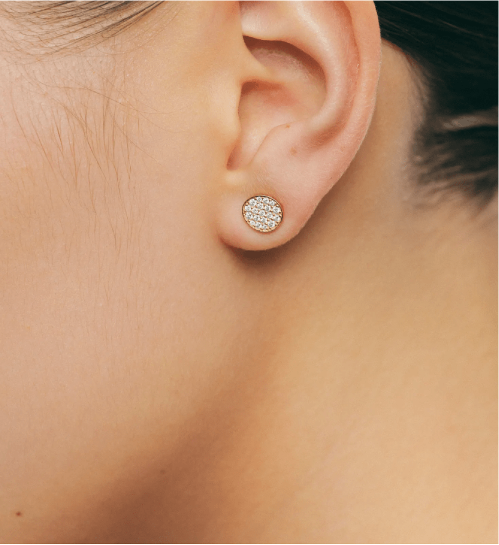 GUZEMA earrings medium clubs with diamonds Gold