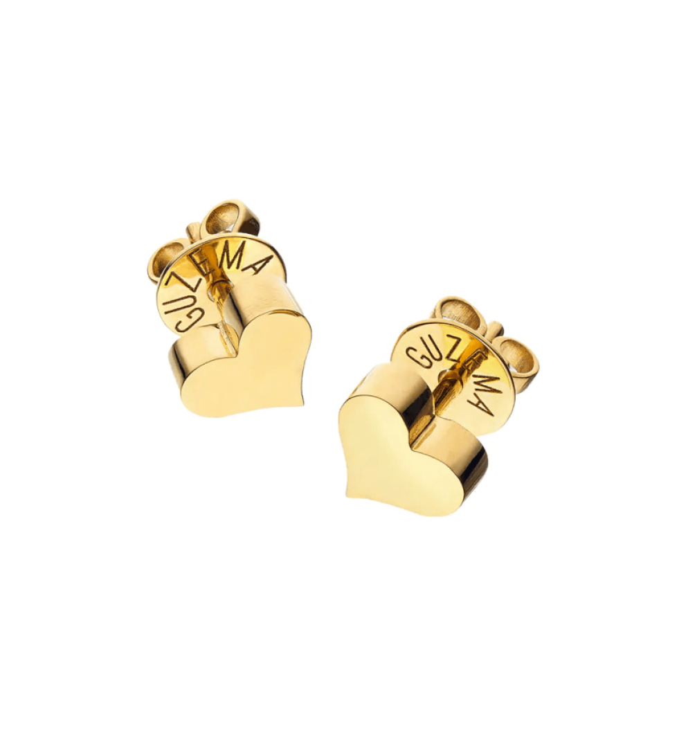 GUZEMA earrings, volumetric heart Gold