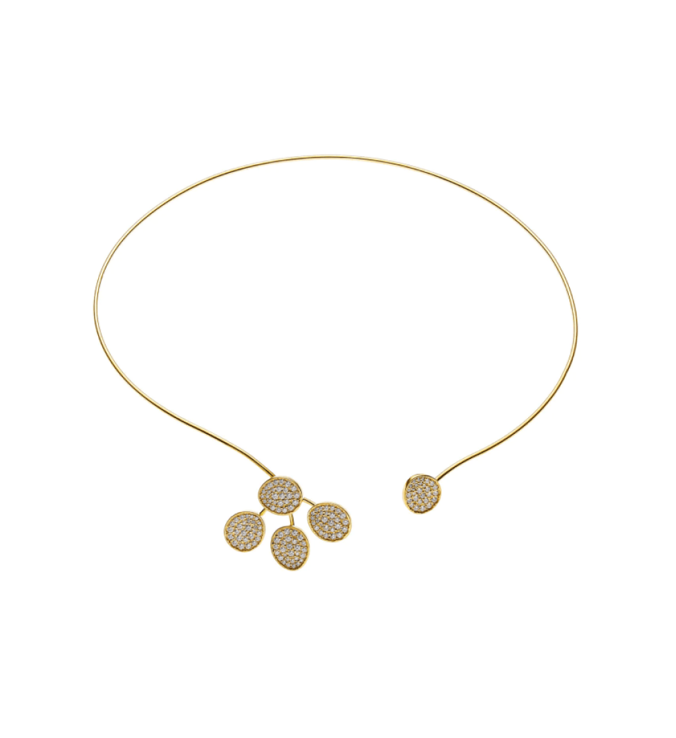 GUZEMA petal choker with diamonds