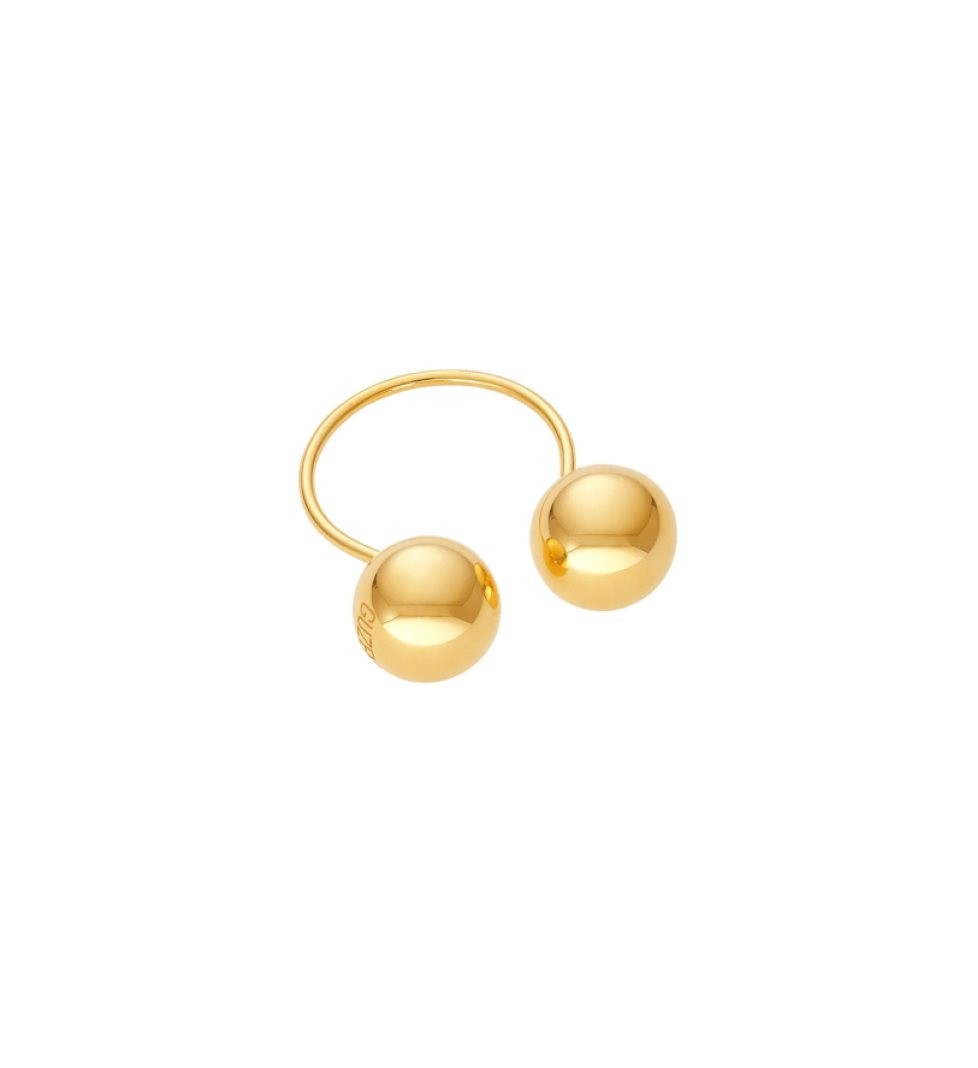 GUZEMA ring, 2 large balls Gold