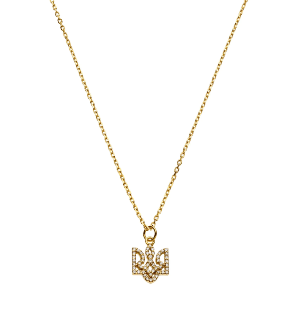 GUZEMA necklace Trident with diamonds Gold