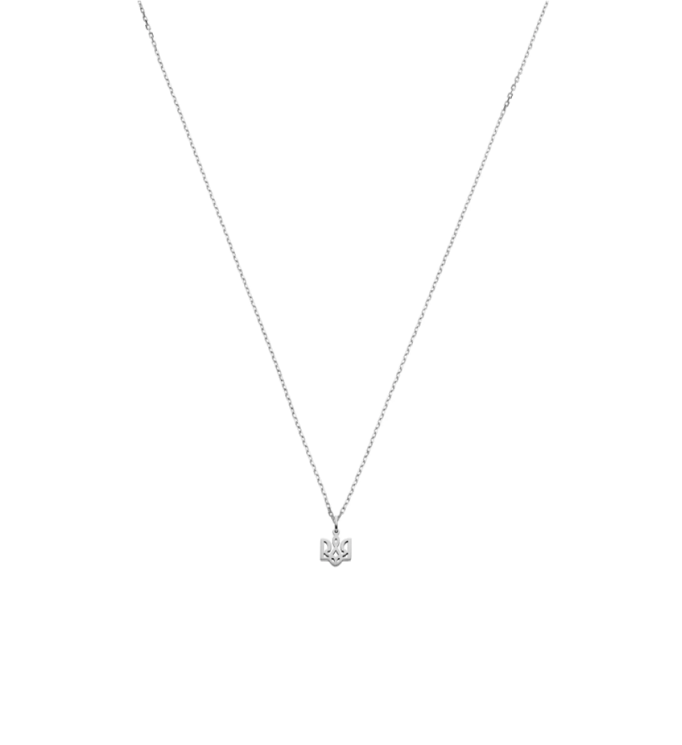 GUZEMA necklace with a trident on a chain White Gold
