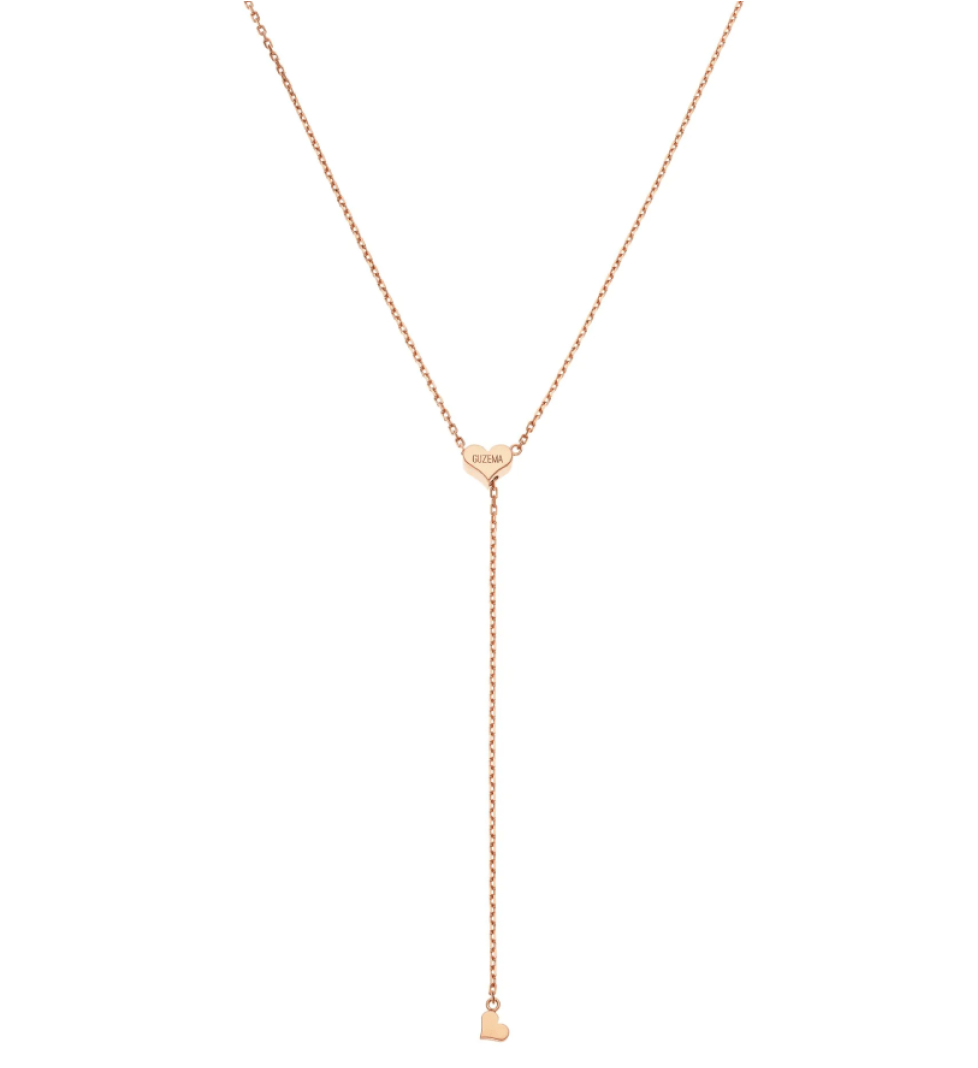 GUZEMA transforming necklace with a heart Pink Gold