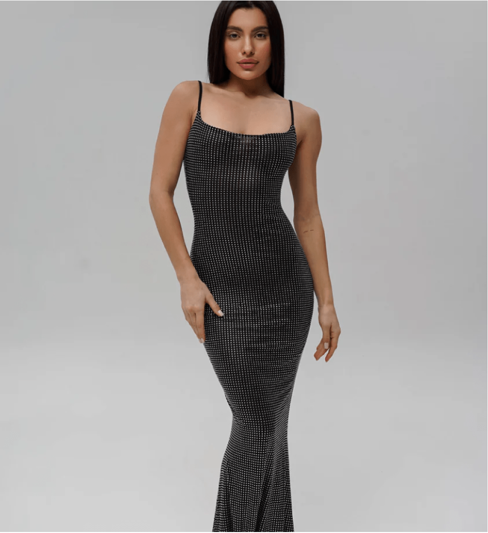 HANSY Santa Luxury Dress on Straps Maxi black
