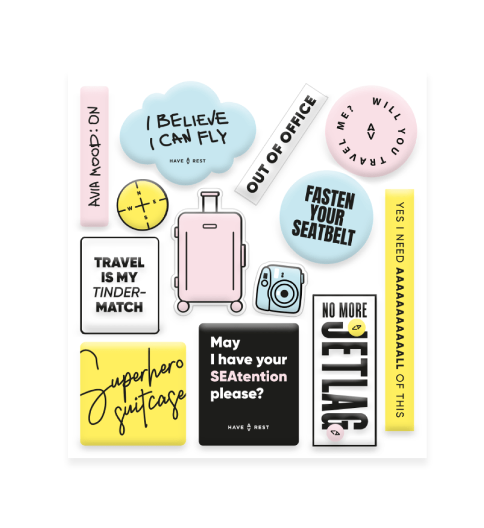 Lavla x Have A Rest set of 3D stickers white
