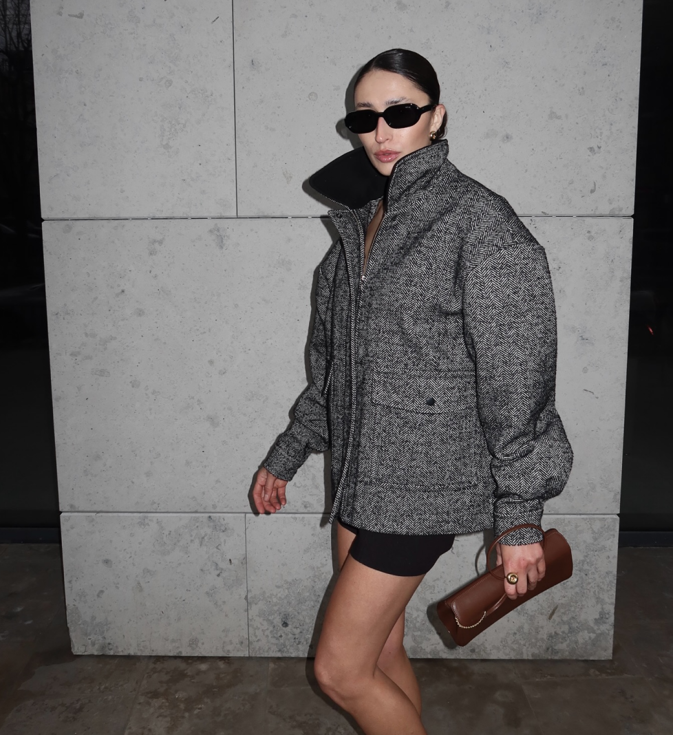 HAVRY bomber jacket with zipper and rivets grey