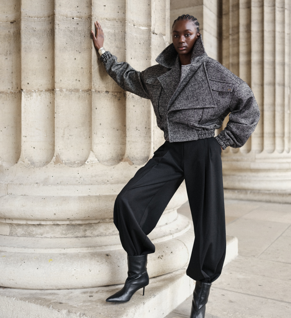 HAVRY bomber with 2 lapels grey