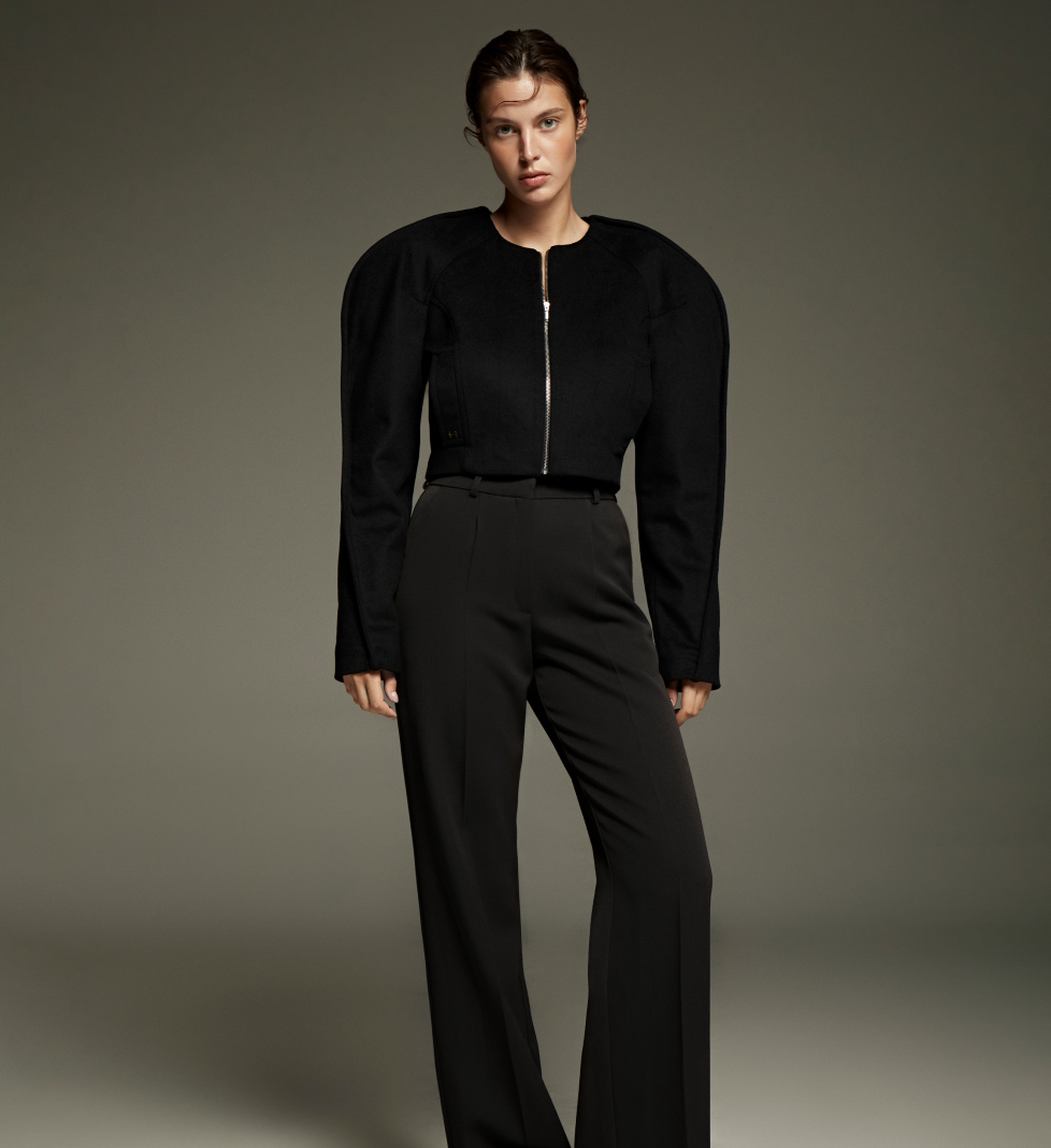 HAVRY bomber jacket with accent stitching on the sleeves black