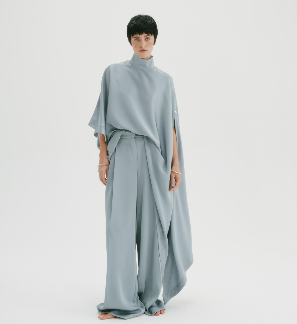 HAVRY palazzo pants greyish blue