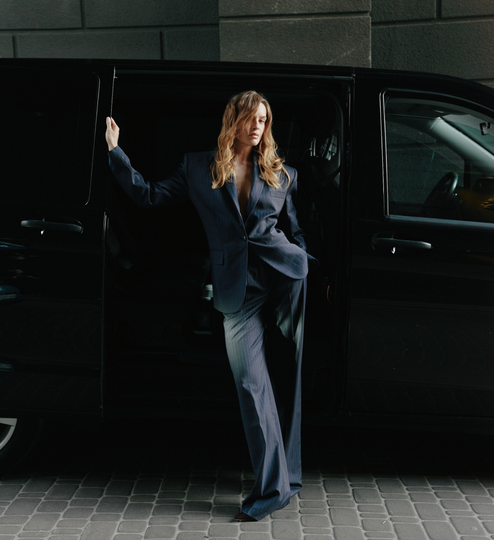 HAVRY striped suit “LUNA” blue