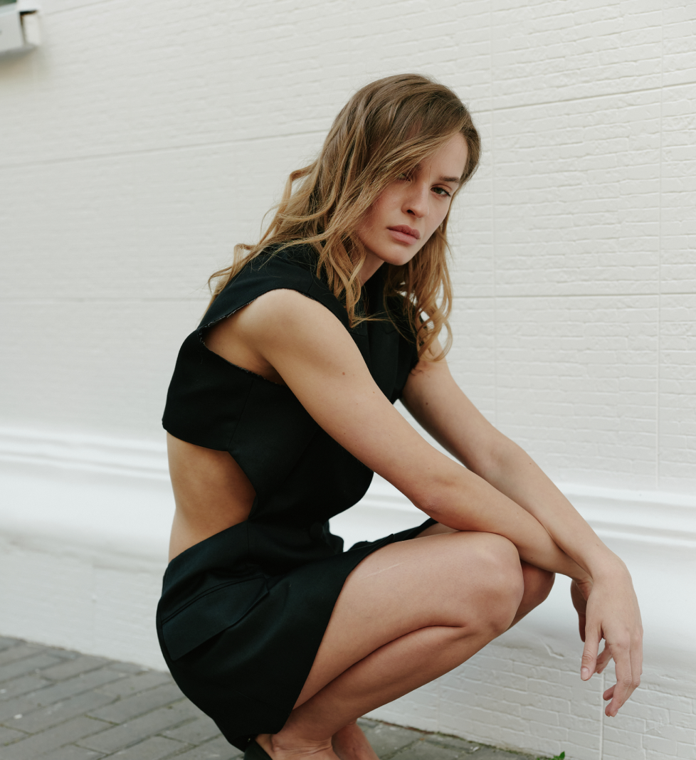 HAVRY blazer dress with neckline black
