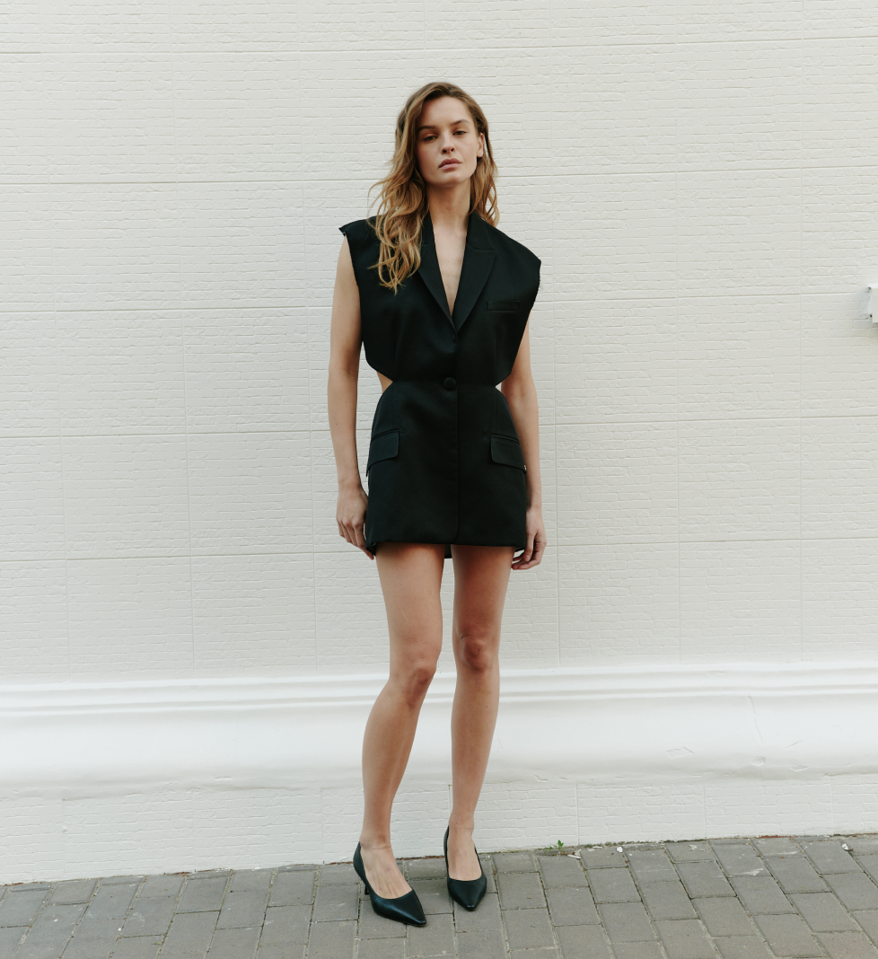HAVRY blazer dress with neckline black