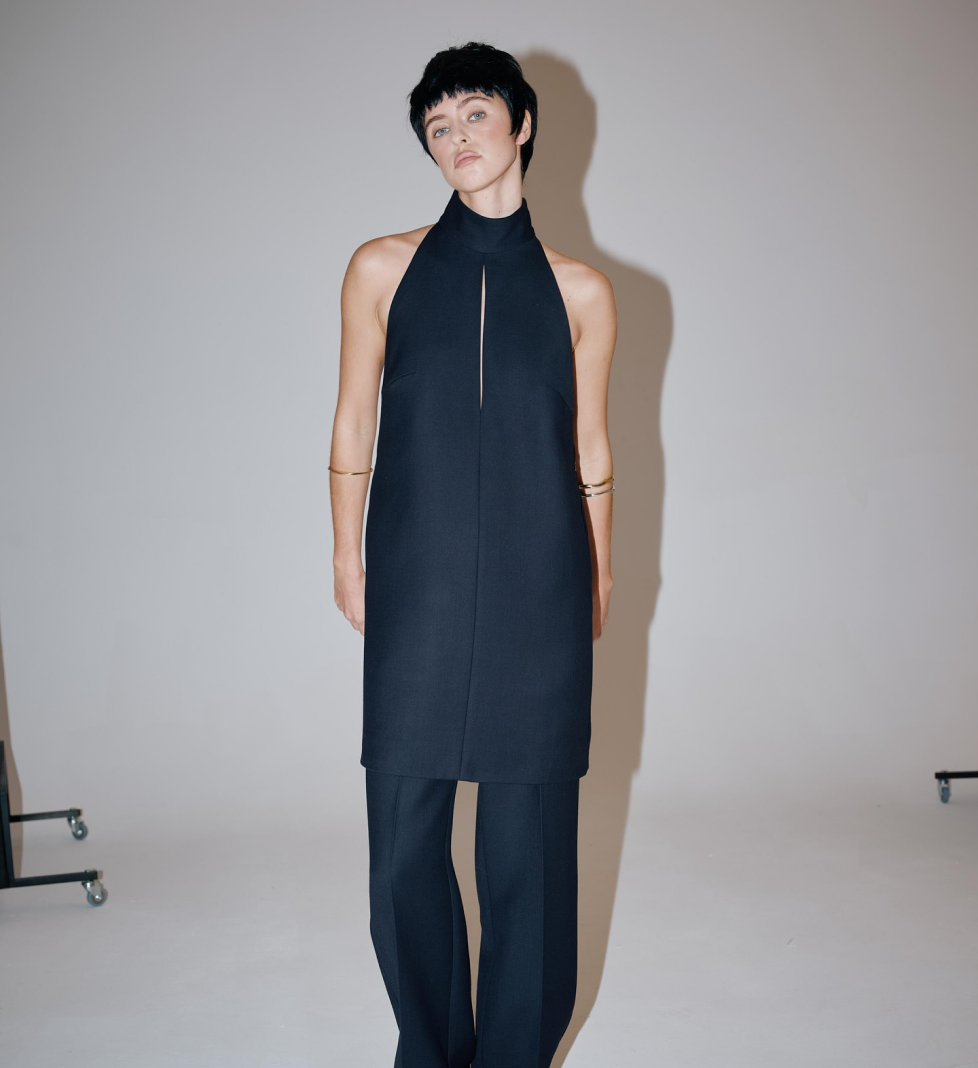 Сукня-міні HAVRY з горловиною "EMIRA ‘25" blue
