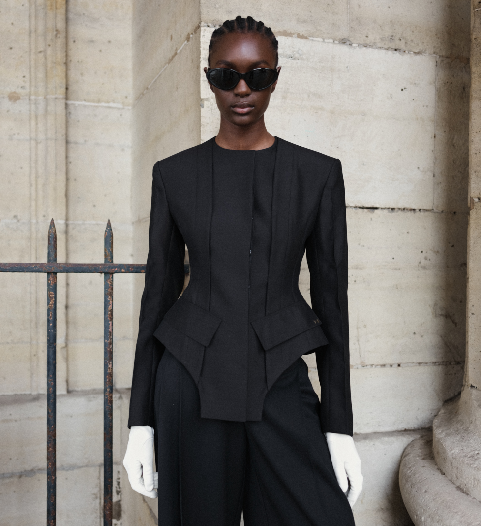 HAVRY jacket with accent stitching black
