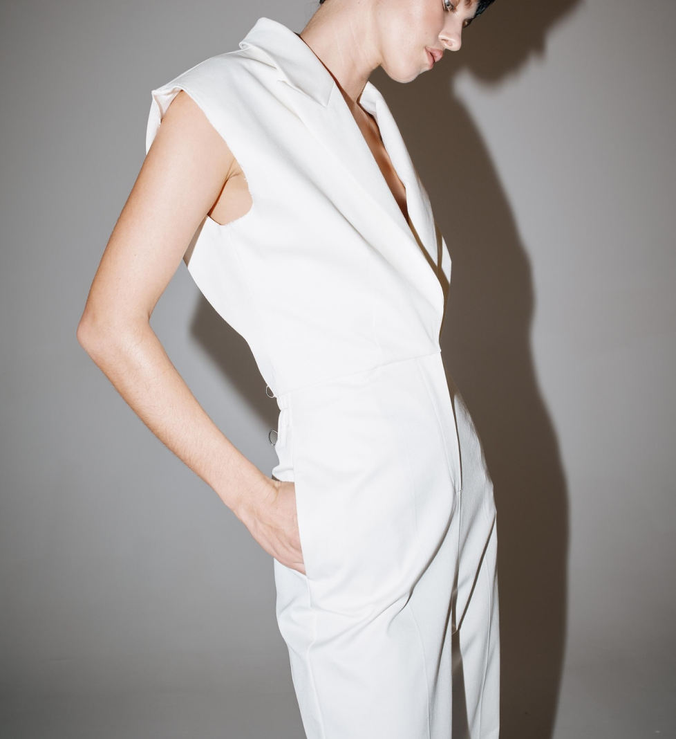 HAVRY sleeveless jumpsuit with pants white