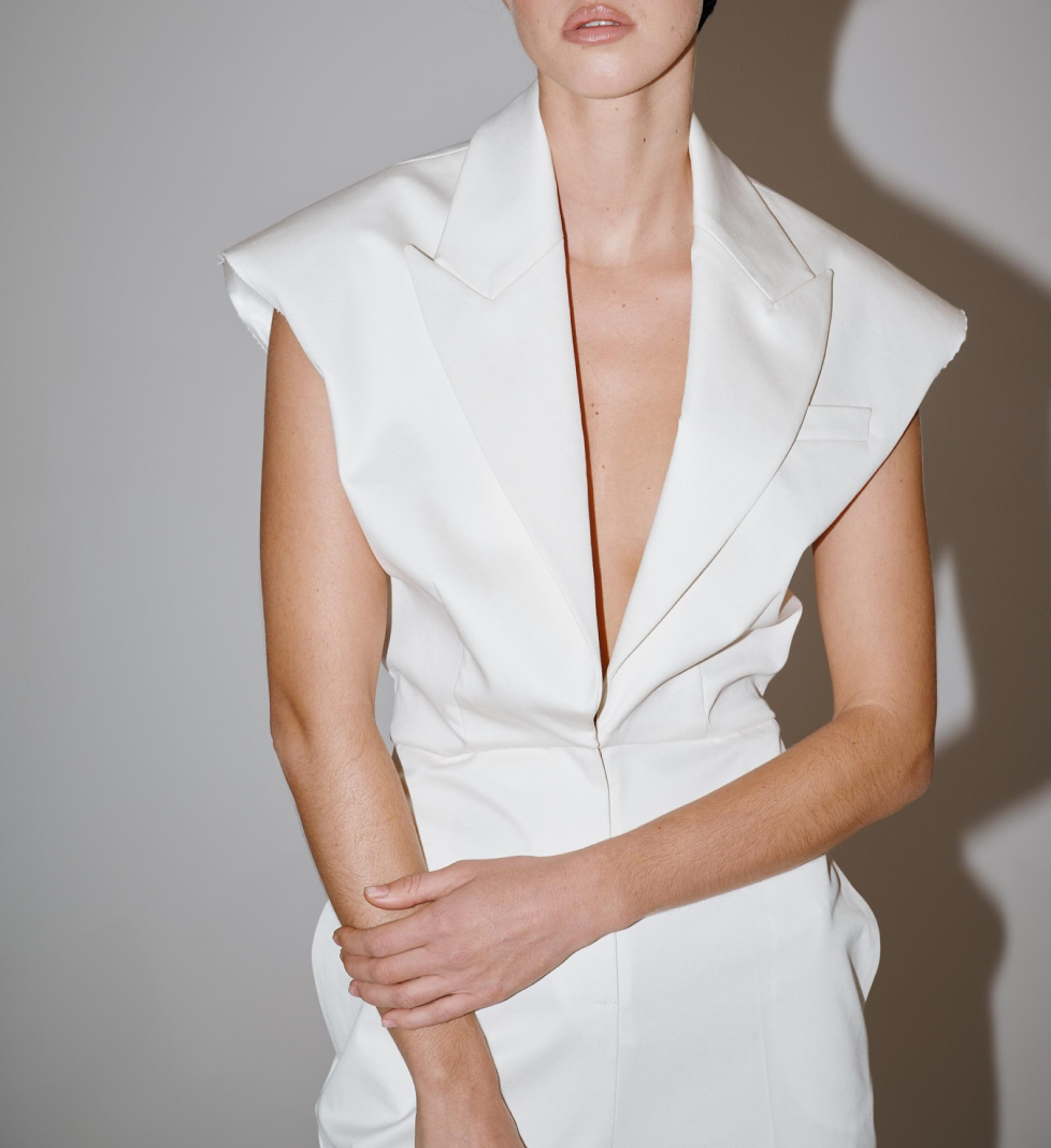HAVRY sleeveless jumpsuit with pants white