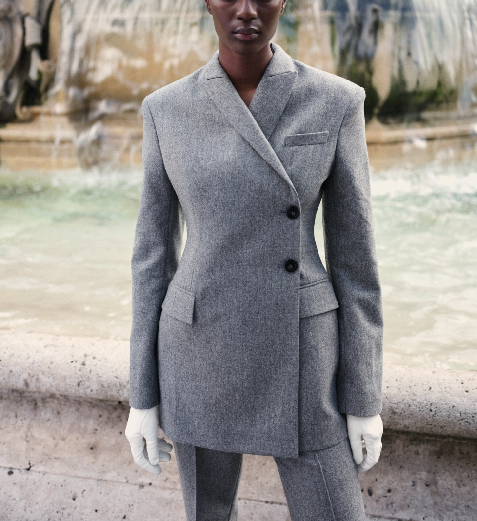 HAVRY double-breasted jacket grey