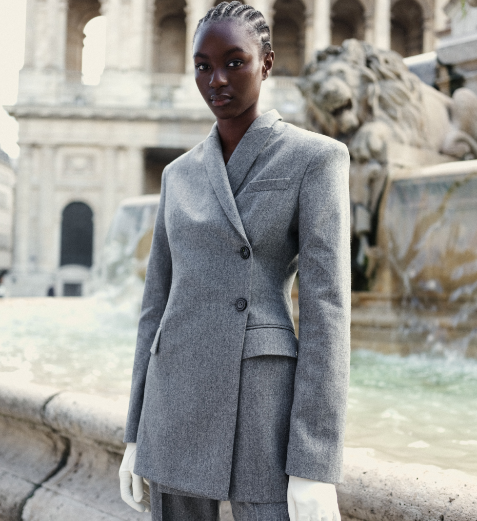 HAVRY double-breasted jacket grey