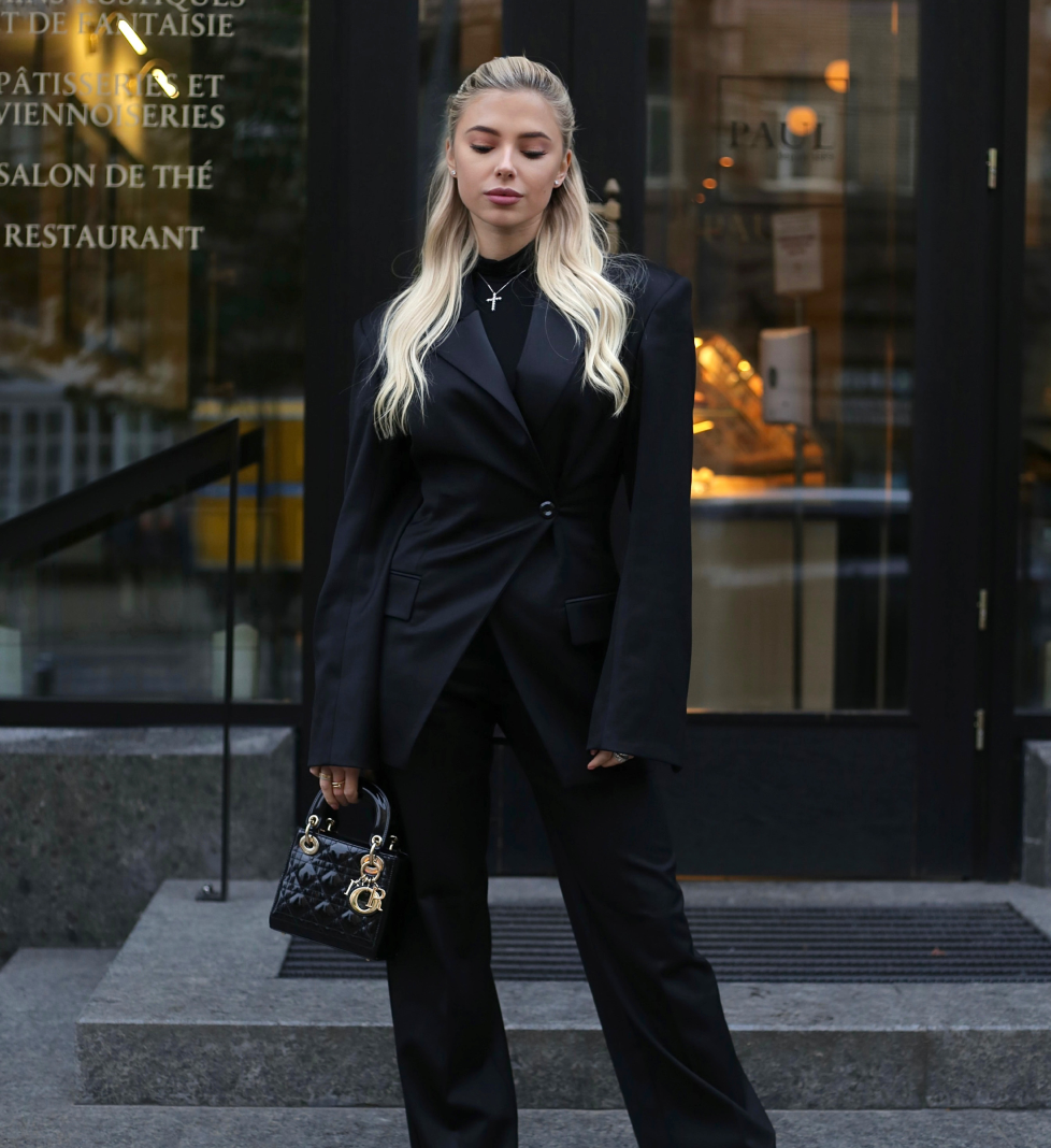 HAVRY jacket “EMILIA” asymmetric cut made lightweight fabric black