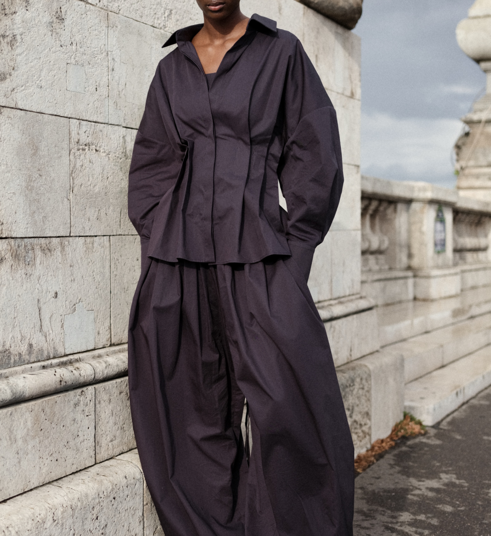 HAVRY aladdin pants with elastic waistband black-blue