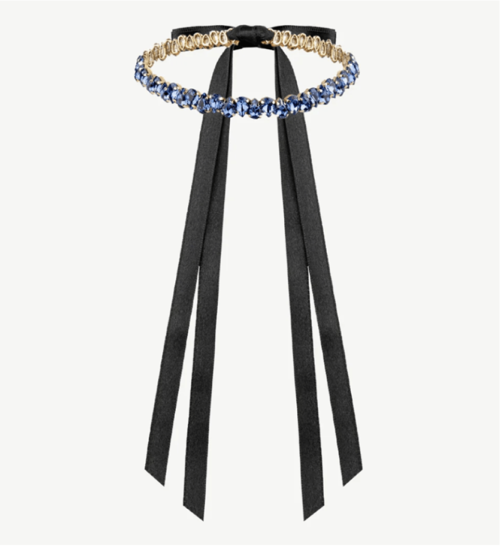 Honch Studio Choker Elaine with rhinestones Blue