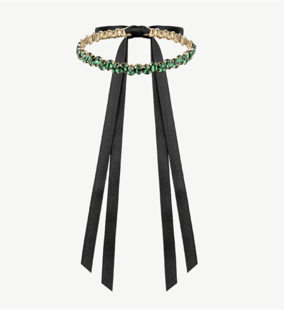 Honch Studio Choker Elaine with rhinestones Green