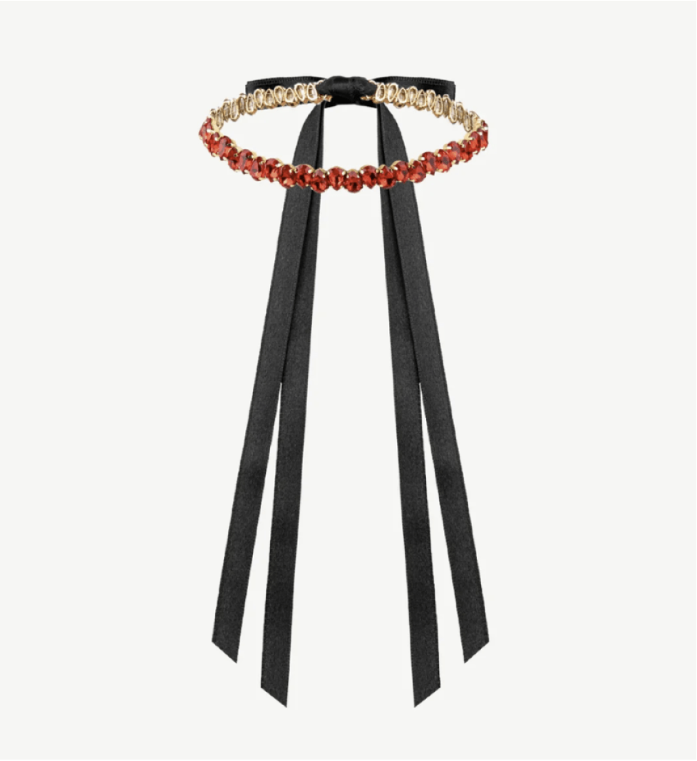 Honch Studio Choker Elaine with rhinestones Red